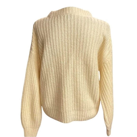 A New Day Loose Knit Balloon Sleeve Crew Neck Pullover Yellow Sweater, Medium - Picture 7 of 10